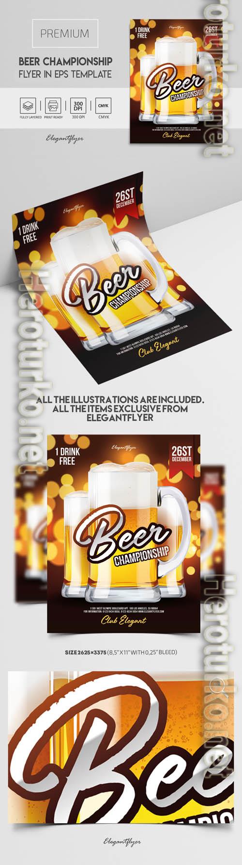 Beer Championship Premium Vector Flyer EPS Template Beer Championship Premium Vector Flyer EPS Template