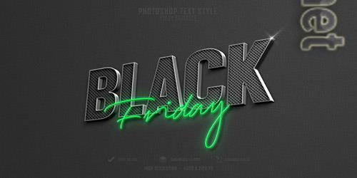 Black friday 3d text style effect template design Premium Psd