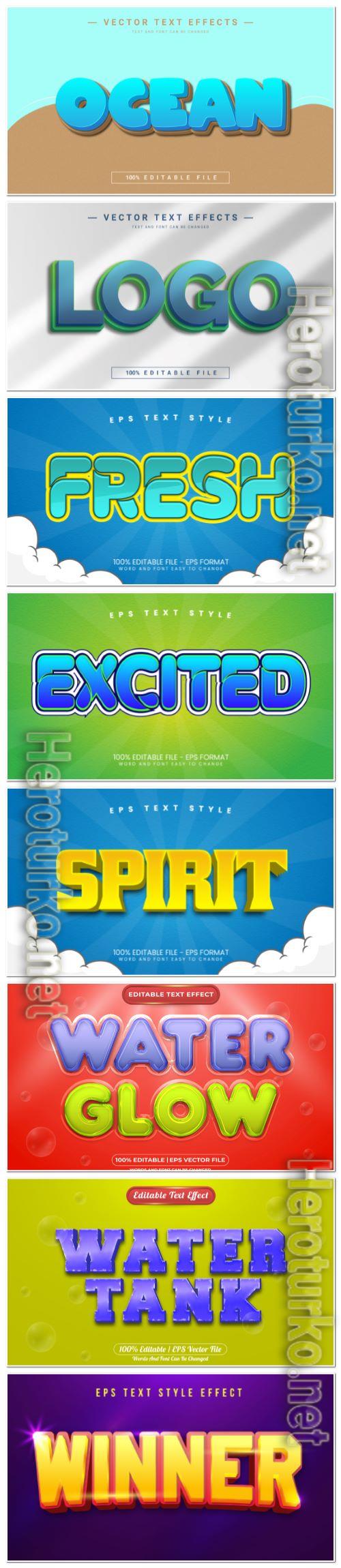 Set 3d editable text style effect vector vol 120 Set 3d editable text style effect vector vol 120