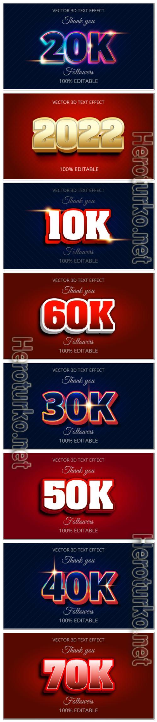 Set 3d editable text style effect vector vol 112 Set 3d editable text style effect vector vol 112