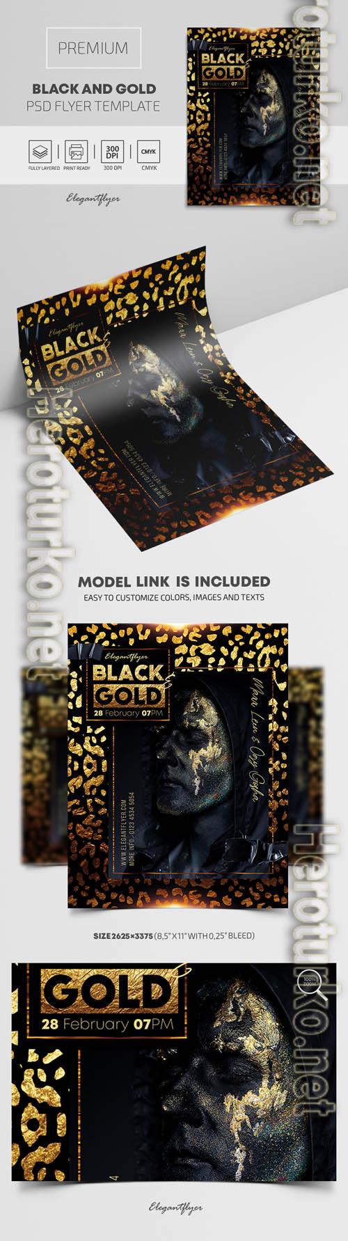Black and Gold Premium PSD Flyer Template