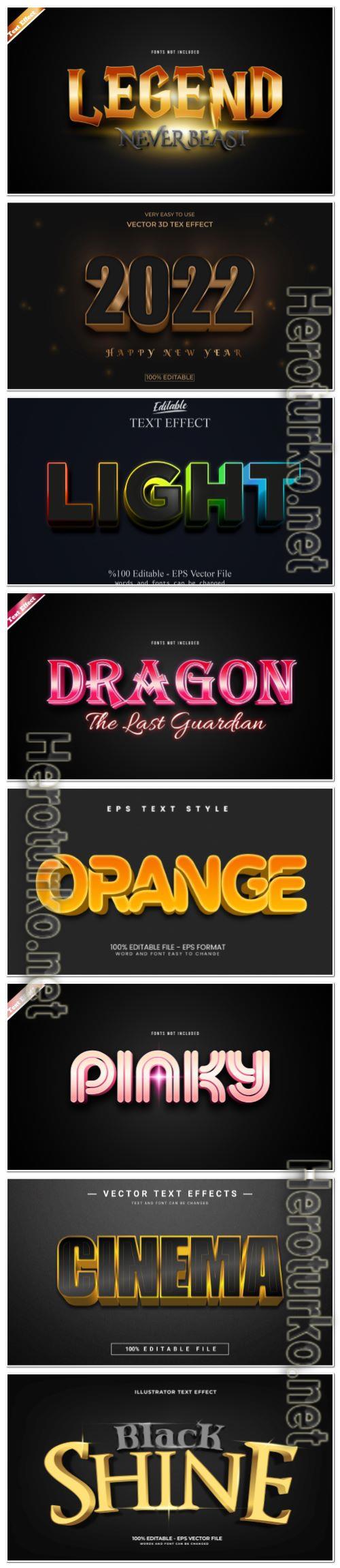 Set 3d editable text style effect vector vol 115 Set 3d editable text style effect vector vol 115