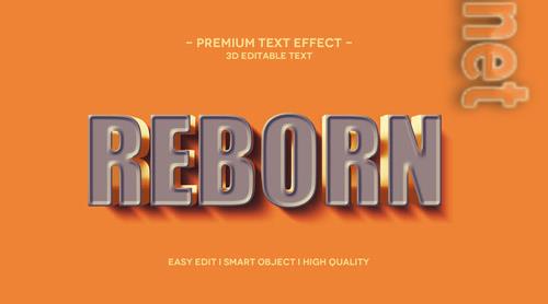 Reborn 3d text effect template Premium Psd