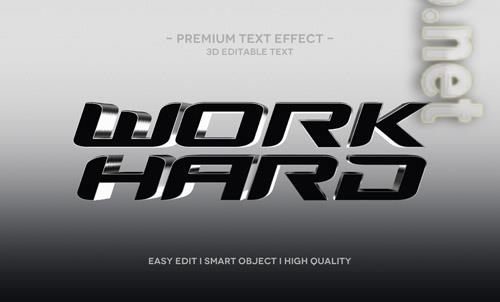Work hard 3d text effect template Premium Psd Work hard 3d text effect template Premium Psd