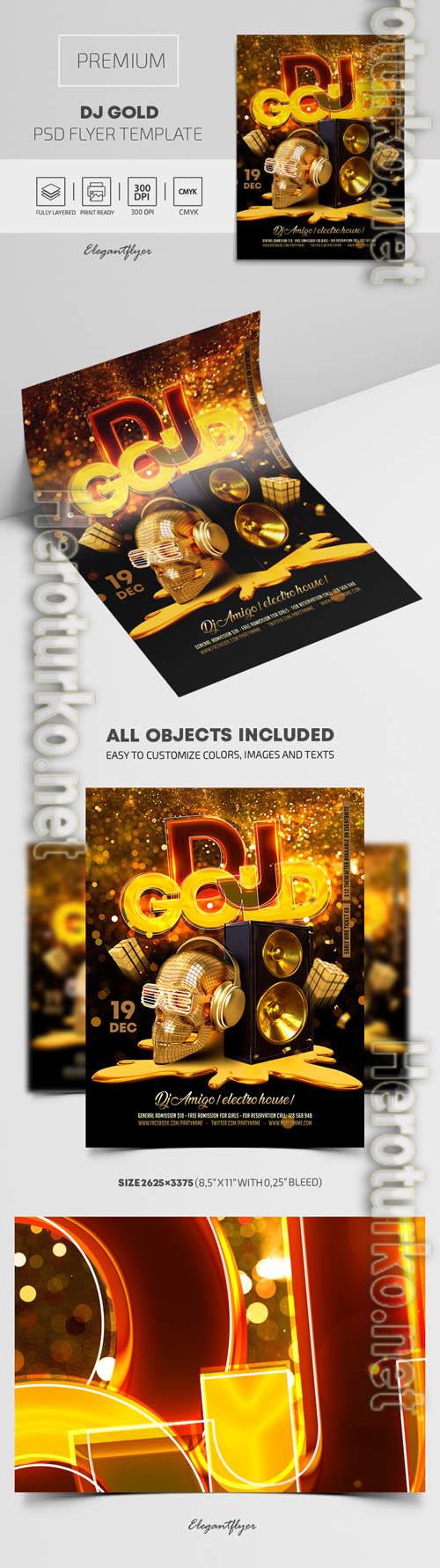 Dj Gold Premium PSD Flyer Template Dj Gold Premium PSD Flyer Template