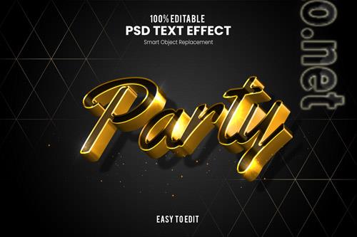 Text effect the party psd design Text effect the party psd design