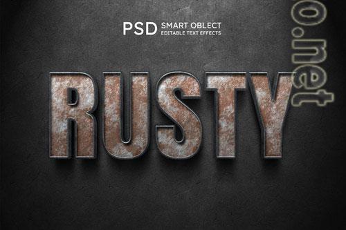 Rusty text style effect psd