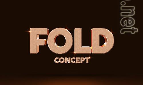 Fold concept 3d text style effect mockup template Premium Psd