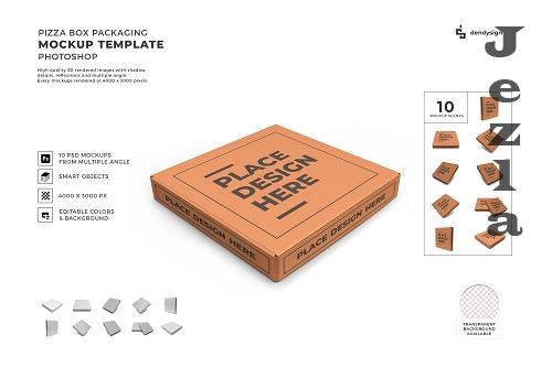 Pizza Box Packaging 3D Mockup Template Bundle - 1596414