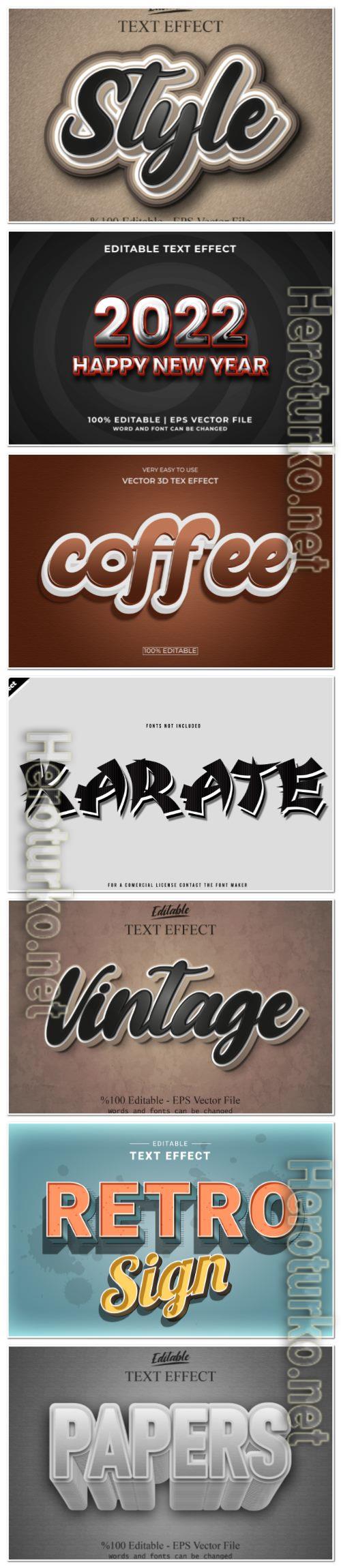 Set 3d editable text style effect vector vol 113 Set 3d editable text style effect vector vol 113