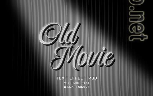 Psd text effect the end old movie design