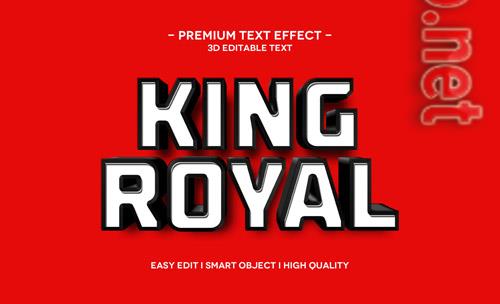 King royal 3d text effect template Premium Psd