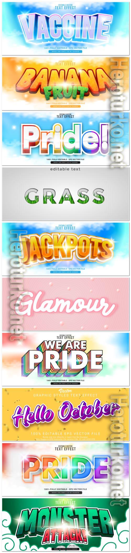 Set 3d editable text style effect vector vol 150 Set 3d editable text style effect vector vol 150