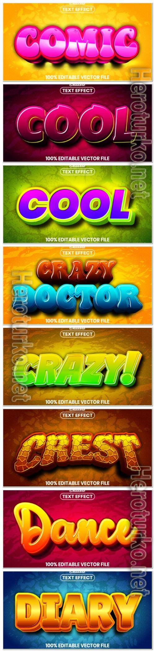 Set 3d editable text style effect vector vol 147 Set 3d editable text style effect vector vol 147