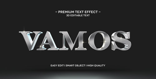 Vamos 3d text style effect mockup template Premium Psd