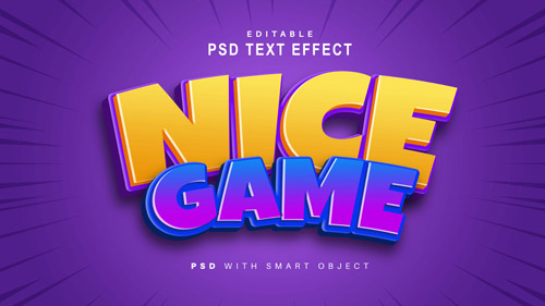 Nice text effect  psd design