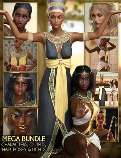 EGYPTIAN MEGA BUNDLE - CHARACTERS, OUTFITS, HAIR, POSES AND LIGHTS