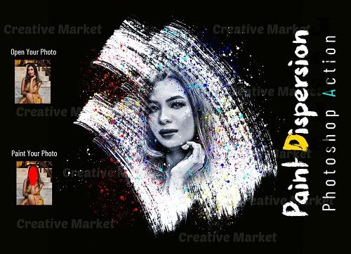 Paint Dispersion Photoshop Action - 6525553