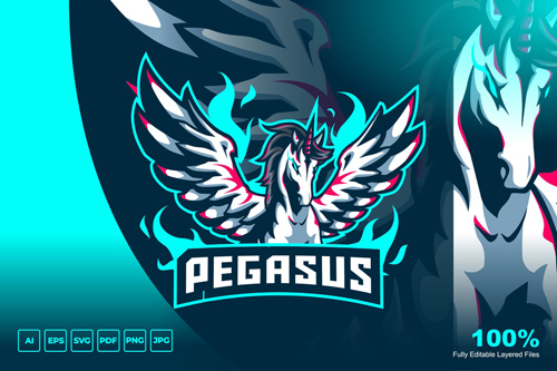 Pegasus Mascot Logo