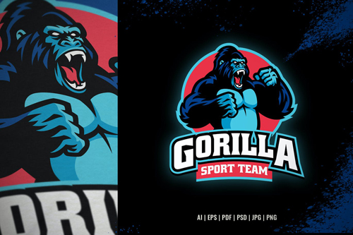 Angry Gorilla Sport and Esport Mascot Logo