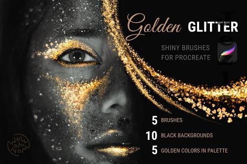 Golden Glitter | Procreate Brushes - 6508870