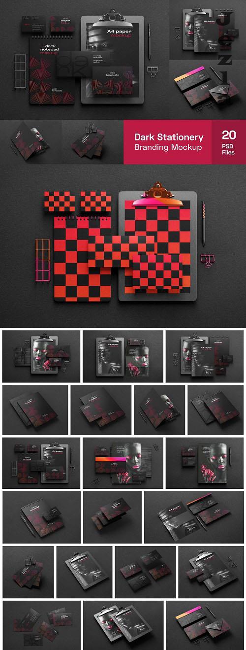 Dark Stationery Branding Mockup Set - 6475038 Dark Stationery Branding Mockup Set - 6475038