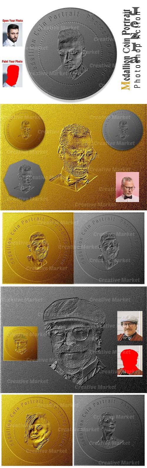 Medallion Coin Portrait PS Action - 6530547 Medallion Coin Portrait PS Action - 6530547