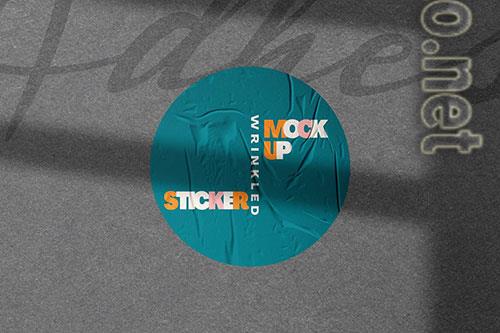 Wrinkled Sticker Mockup