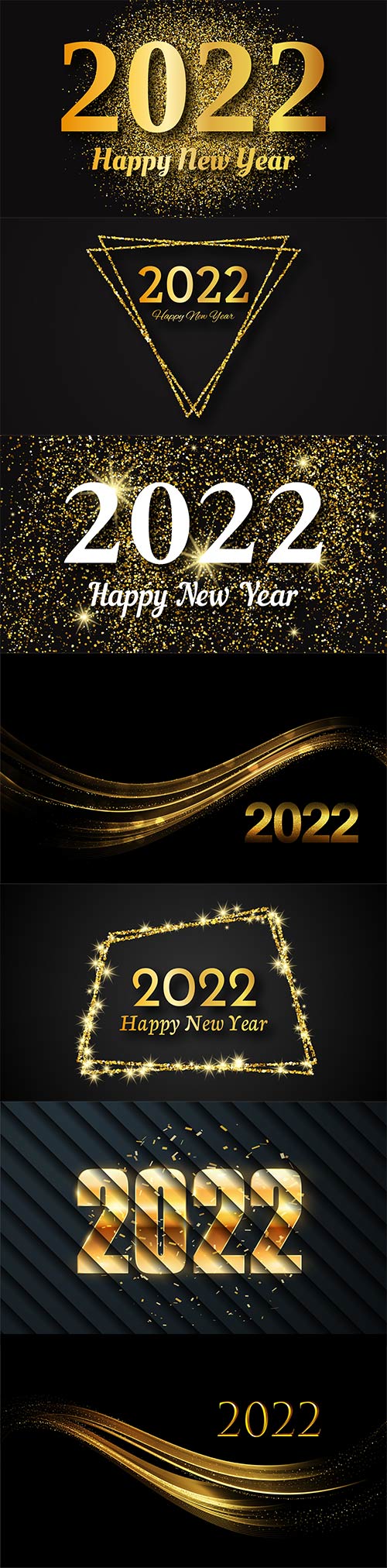 2022 happy new year vector background, gold inscription in a gold glitter