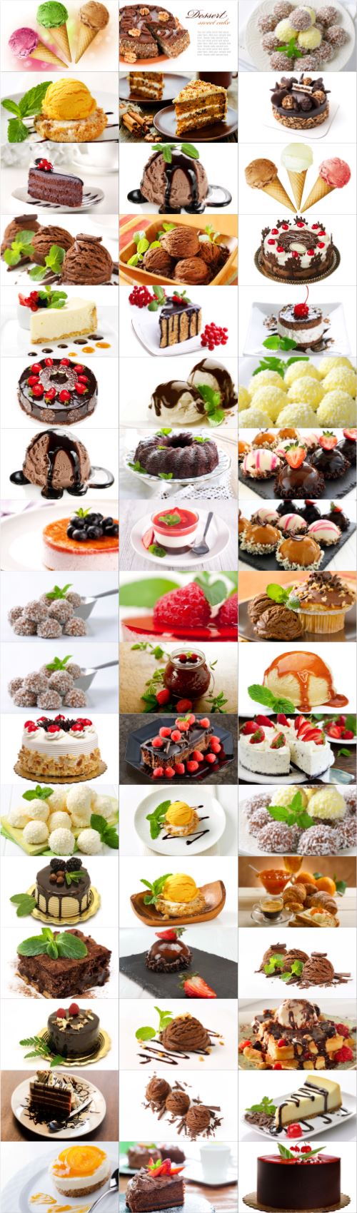 Desserts large selection stock photos