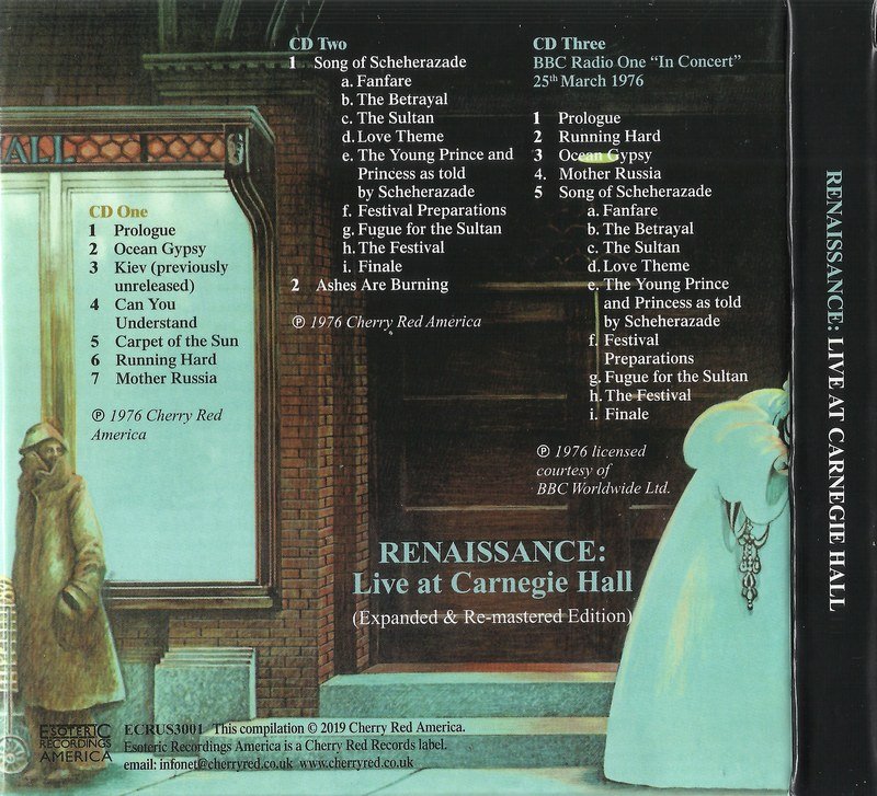Renaissance - Live At Carnegie Hall (1976) (Expanded, Remastered, 2019) Box Set 3CD Lossless