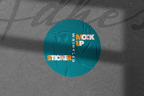 Wrinkled Sticker Mockup
