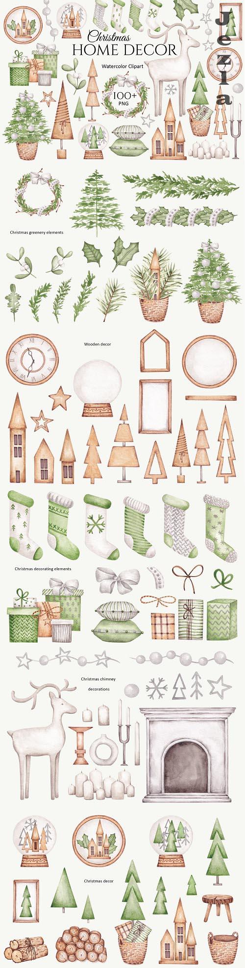 Watercolor Clipart Christmas Home Decor - 1614027
