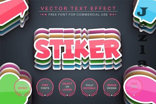 Paper Sticker - Editable Text Effect - 6550156