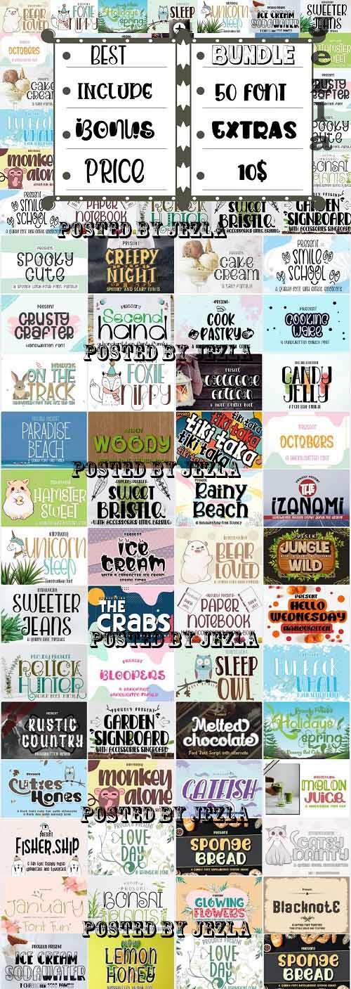 Best Winter Fonts Bundle - 50 Premium Fonts