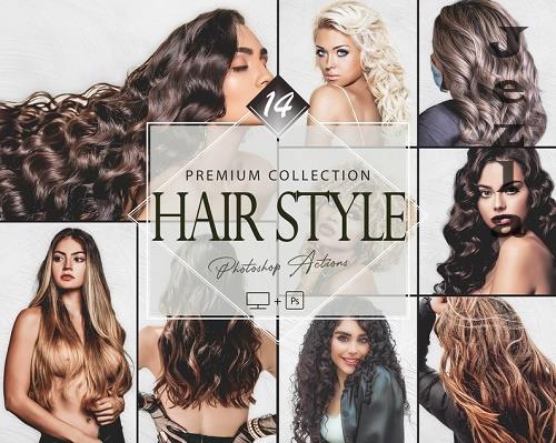 14 Hair Style Photoshop Actions, Beauty Woman ACR Preset, Hairstyle Filter