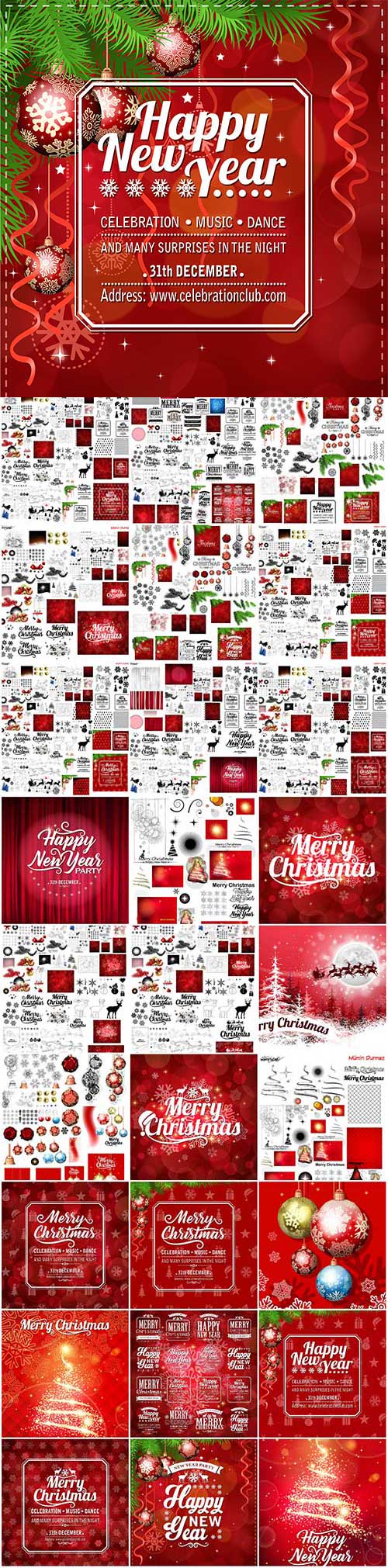 New Year and Christmas vector vol 11