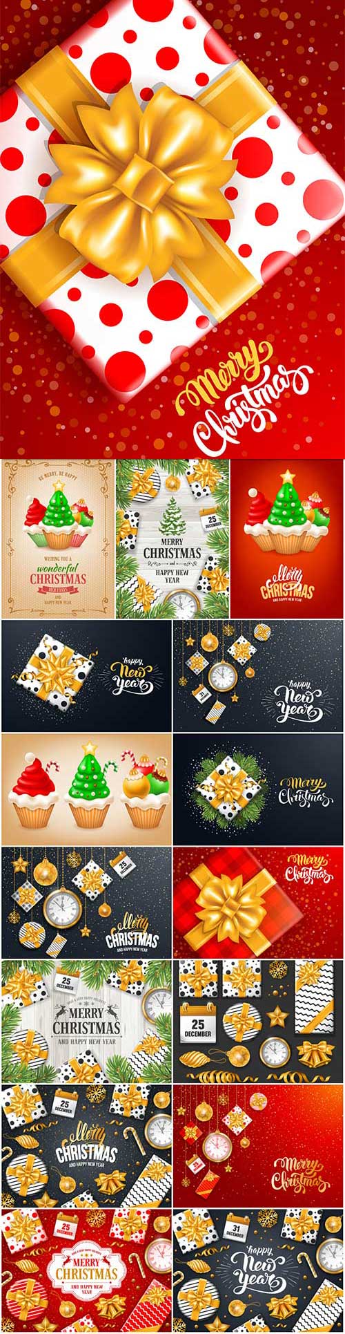 New Year and Christmas vector vol 8