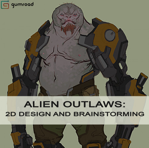 Gumroad Alien Outlaws 2D Design and Brainstorming
