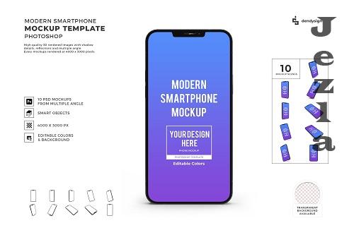 iPhone 13 Smartphone 3D Mockup Template Bundle - 1619356