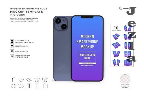 iPhone 13 Smartphone 3D Mockup Template Bundle Vol 2 - 1624926
