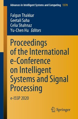 Proceedings of the International e Conference on Intelligent Systems and Signal Processing: e ISSP 2020