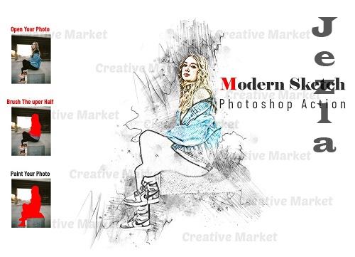 Modern Sketch Photoshop Action - 6565744