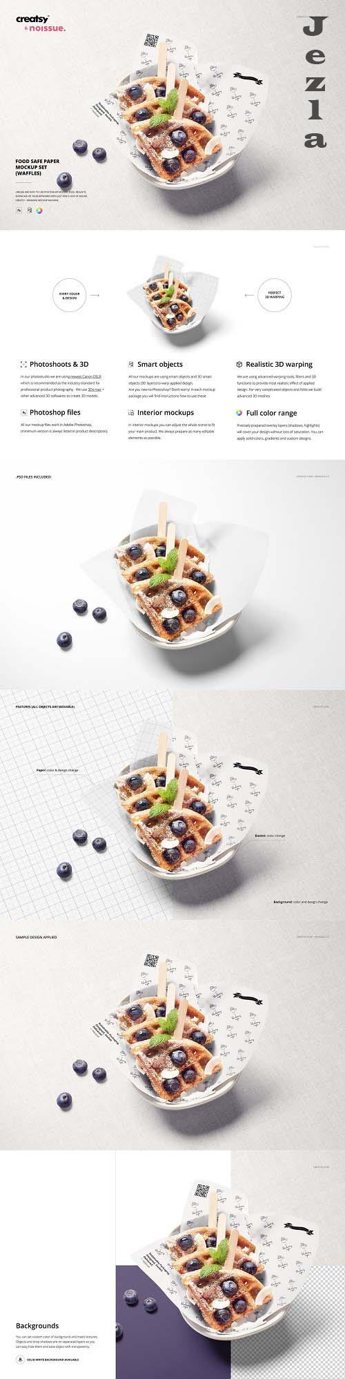 Food Safe Paper Mockup (waffles) - 6401322