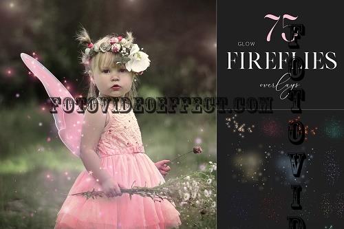 75 Fireflies Overlays, Photoshop Overlay, Fairy Overlay - 1889090