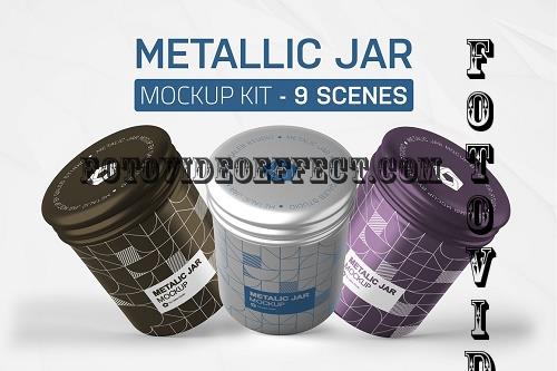 Metallic Jar Mockup Kit - 6992216