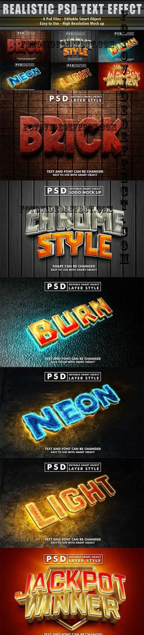 Set of 3D Realistic Text Effect - 37095506