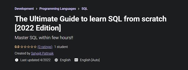 The Ultimate Guide to learn SQL from scratch [2022 Edition]