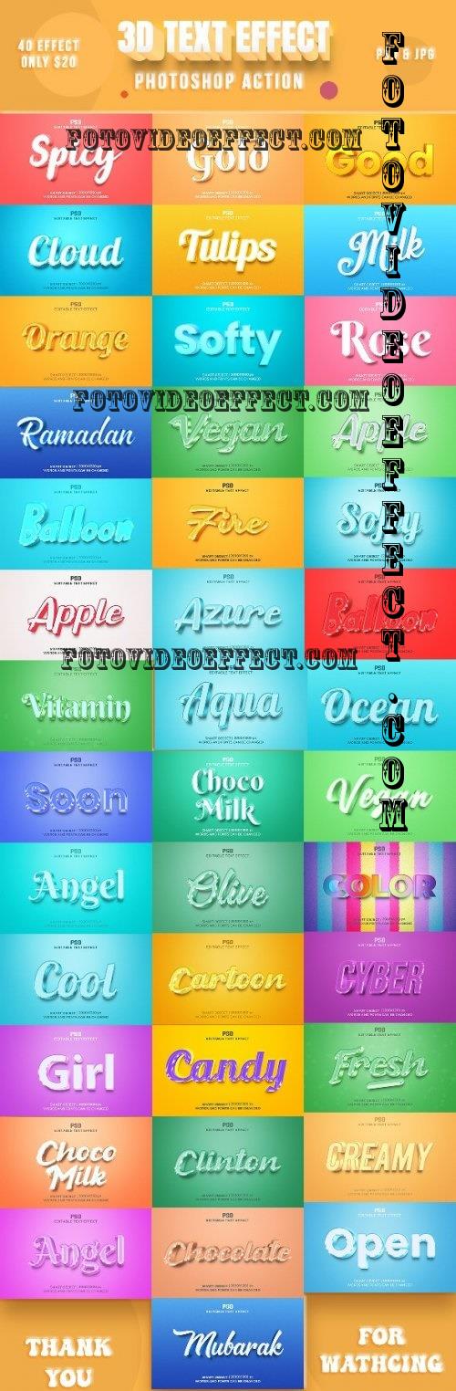 Editable 3D Text Effects Pack - 37062114