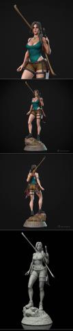 Lara Croft Tomb Raider Fan Art Statue STL